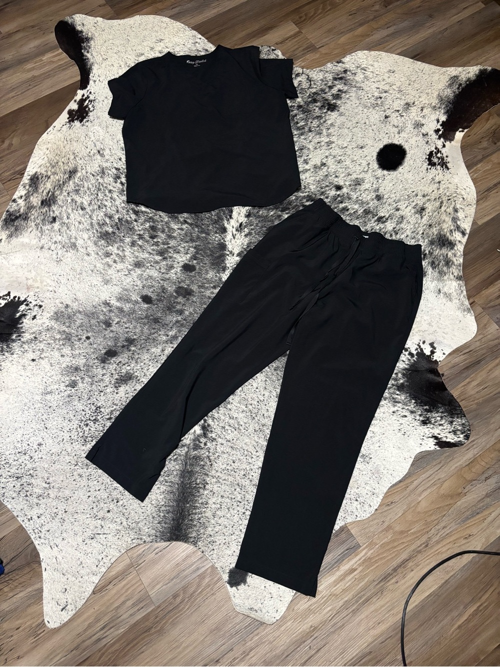 Easy Stretch Black scrub set with Elastic Waist